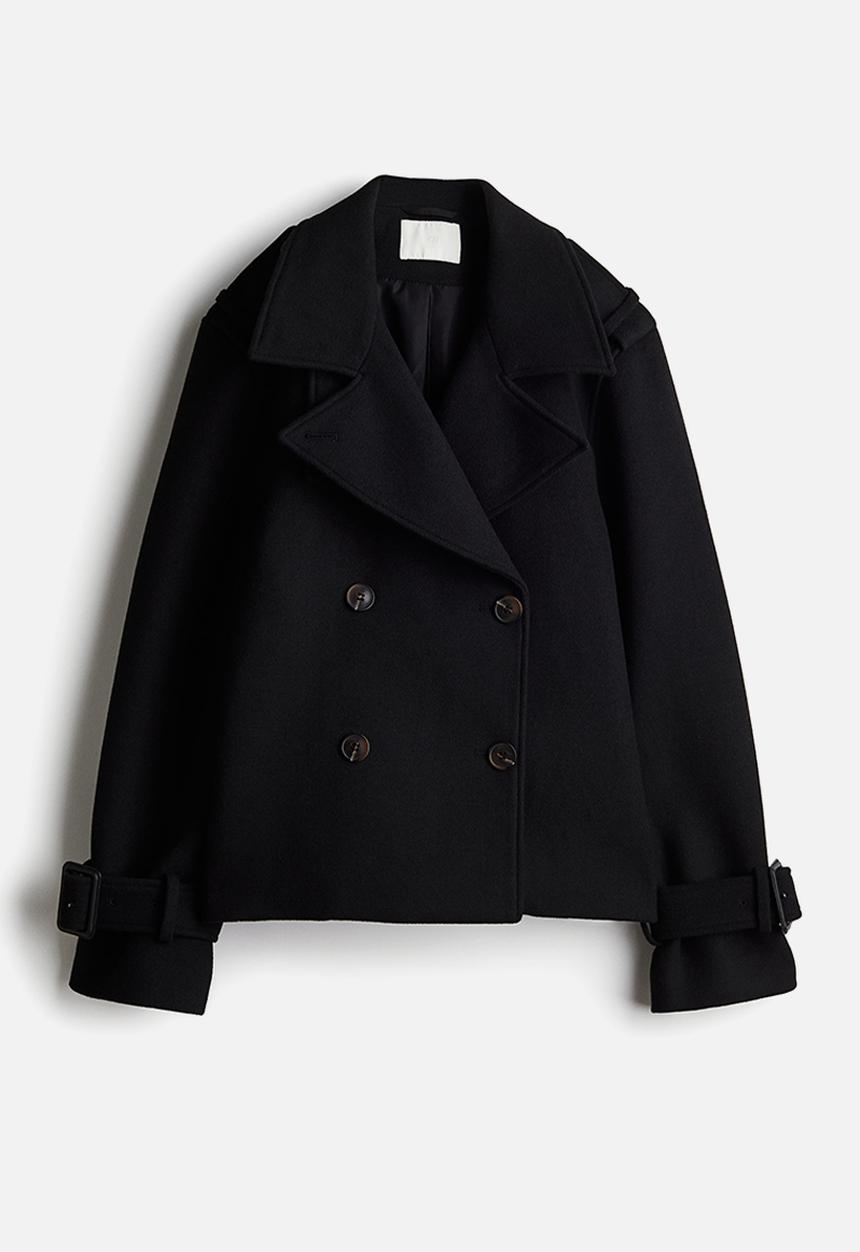 H&M - Short trench coat - black