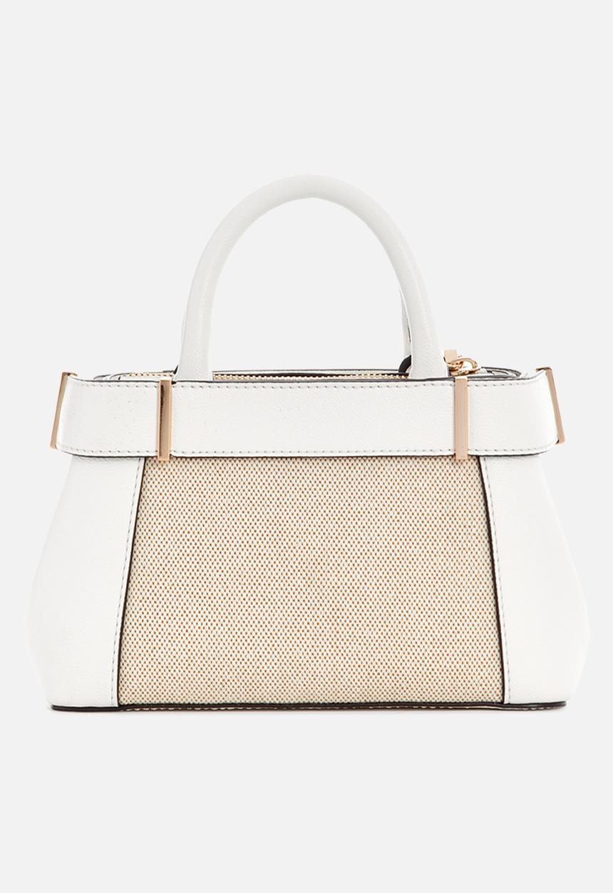 GUESS - Anadela mini satchel tote bag - neutral/off white