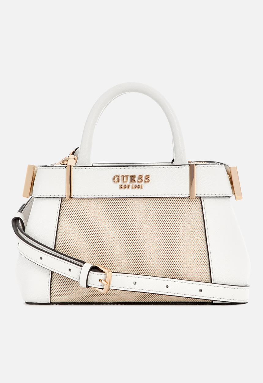 GUESS - Anadela mini satchel tote bag - neutral/off white