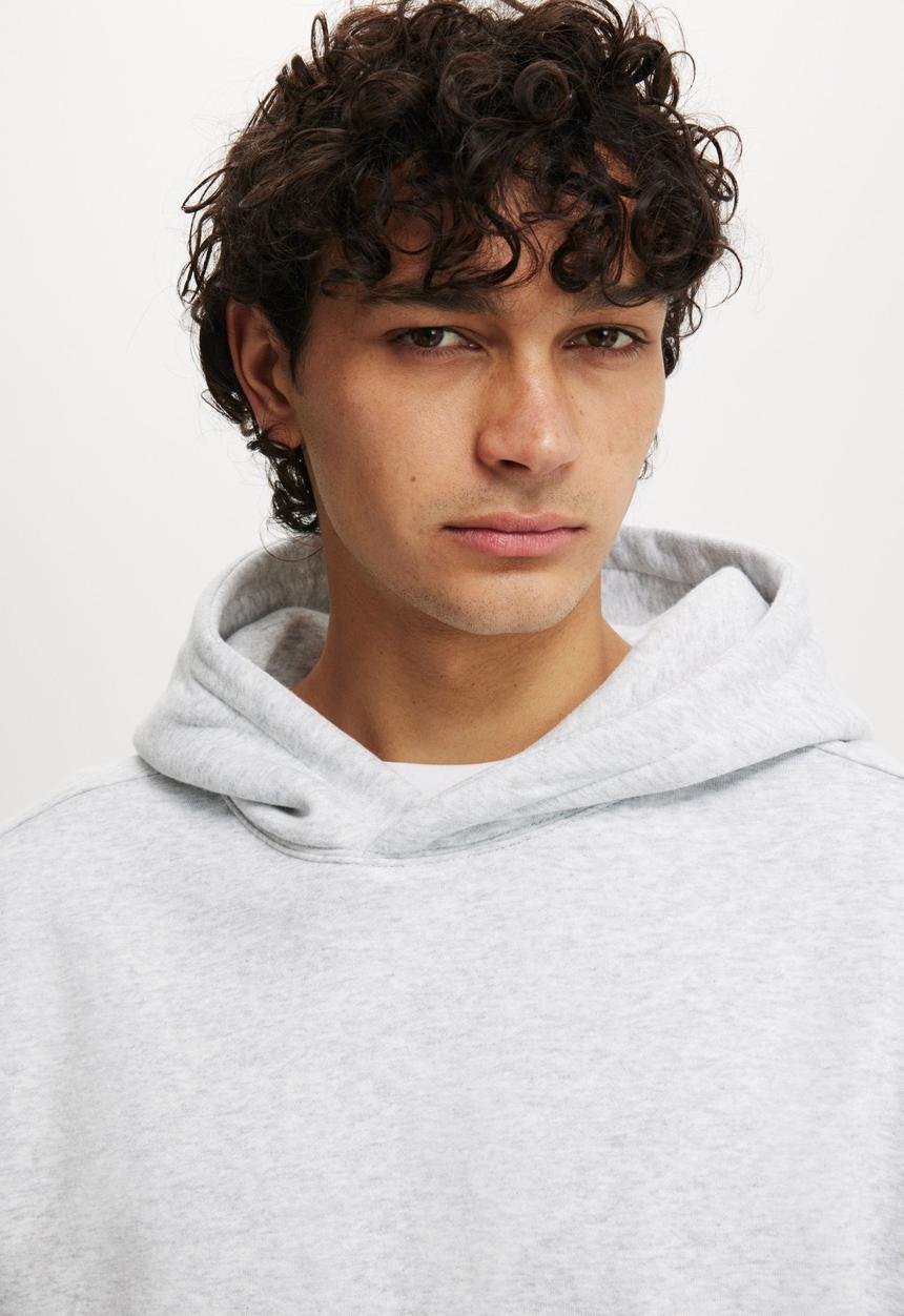 Cotton On - Box Fit Hoodie - Grey Marle