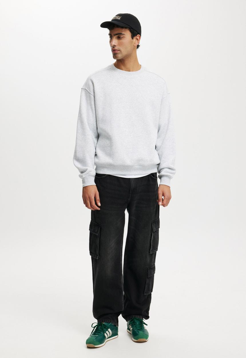 Cotton On - Box Fit Crew Sweater - Grey Marle