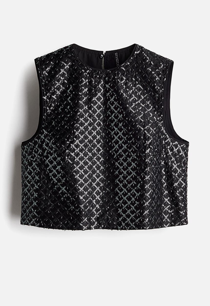 H&M - Embellished vest top - black