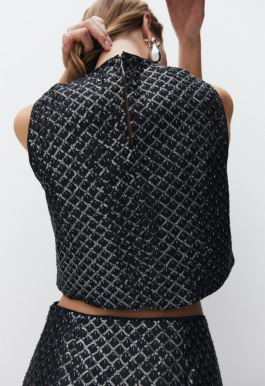 H&M - Embellished vest top - black