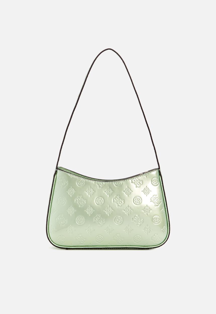 GUESS - Arnela top zip shoulder bag-celadon logo