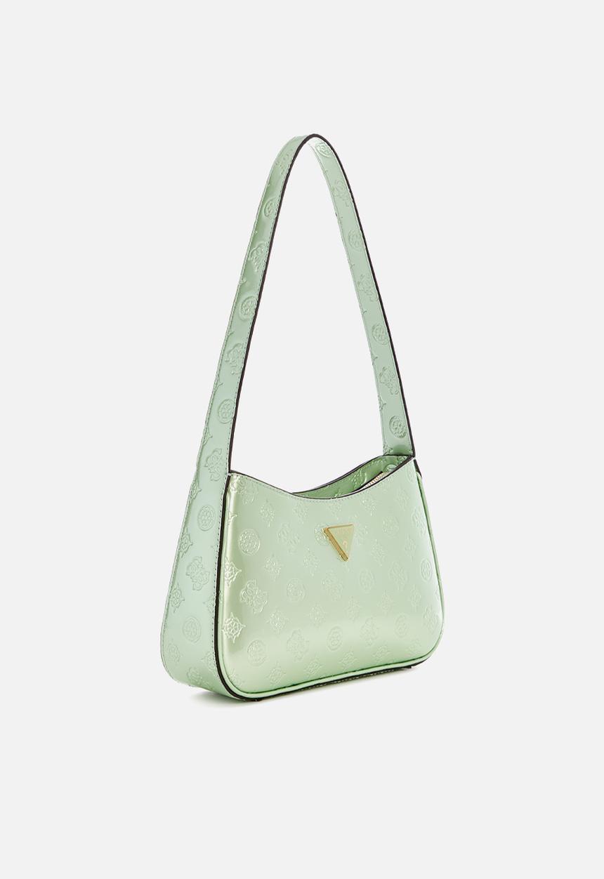 GUESS - Arnela top zip shoulder bag-celadon logo