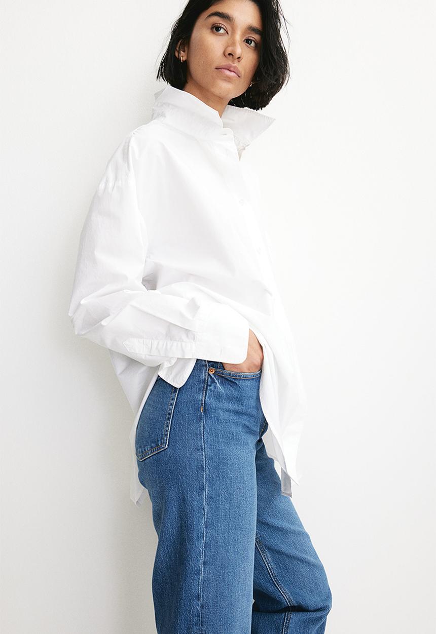 H&M - Wide high jeans - denim blue