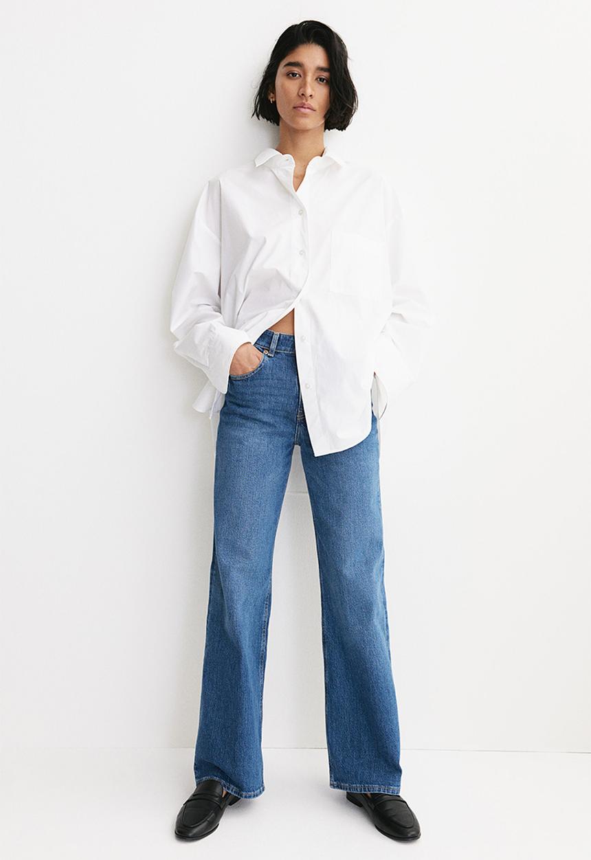 H&M - Wide high jeans - denim blue