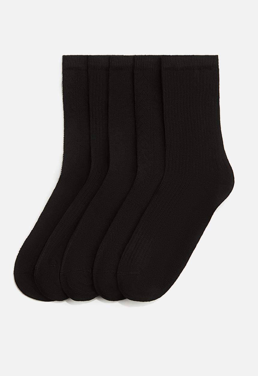 H&M - 5-Pack socks - black pointelle