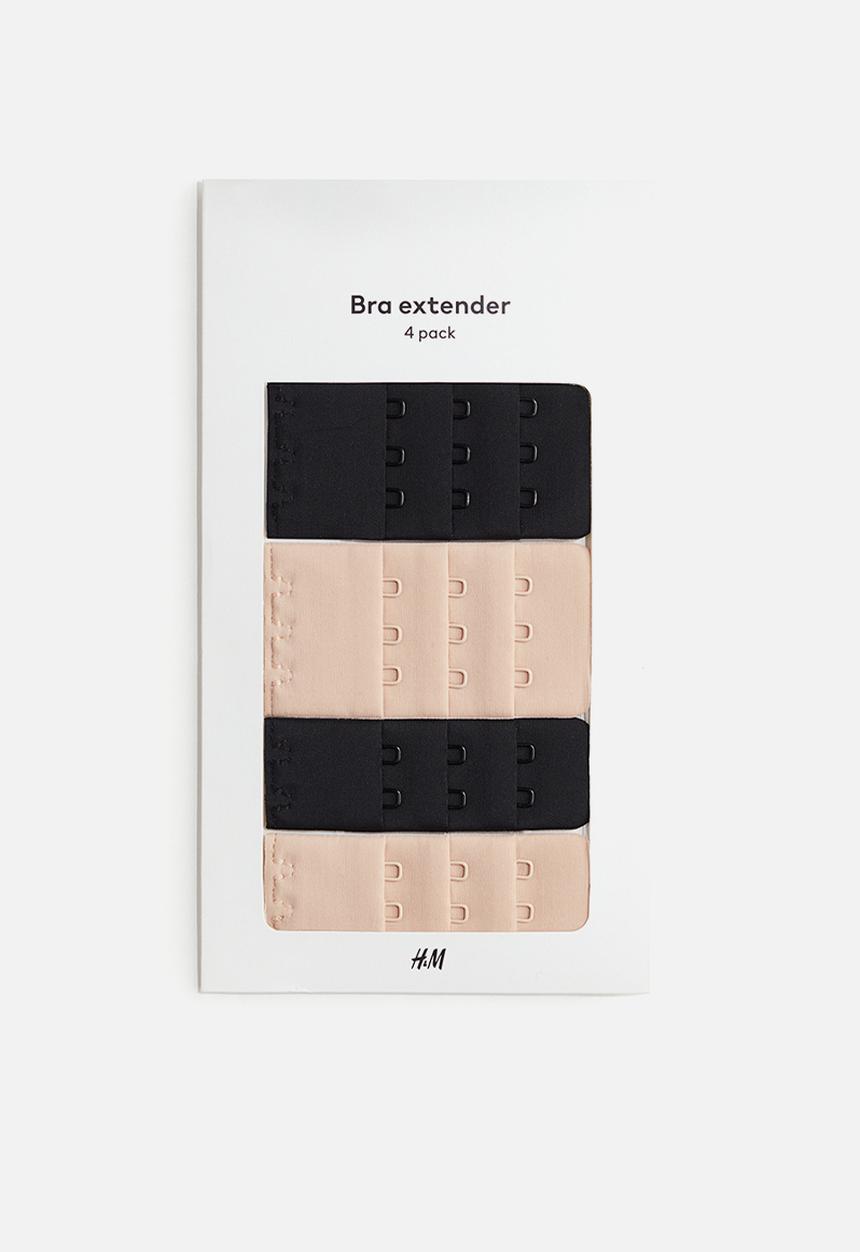 H&M - 4-Pack bra extenders - black & light beige