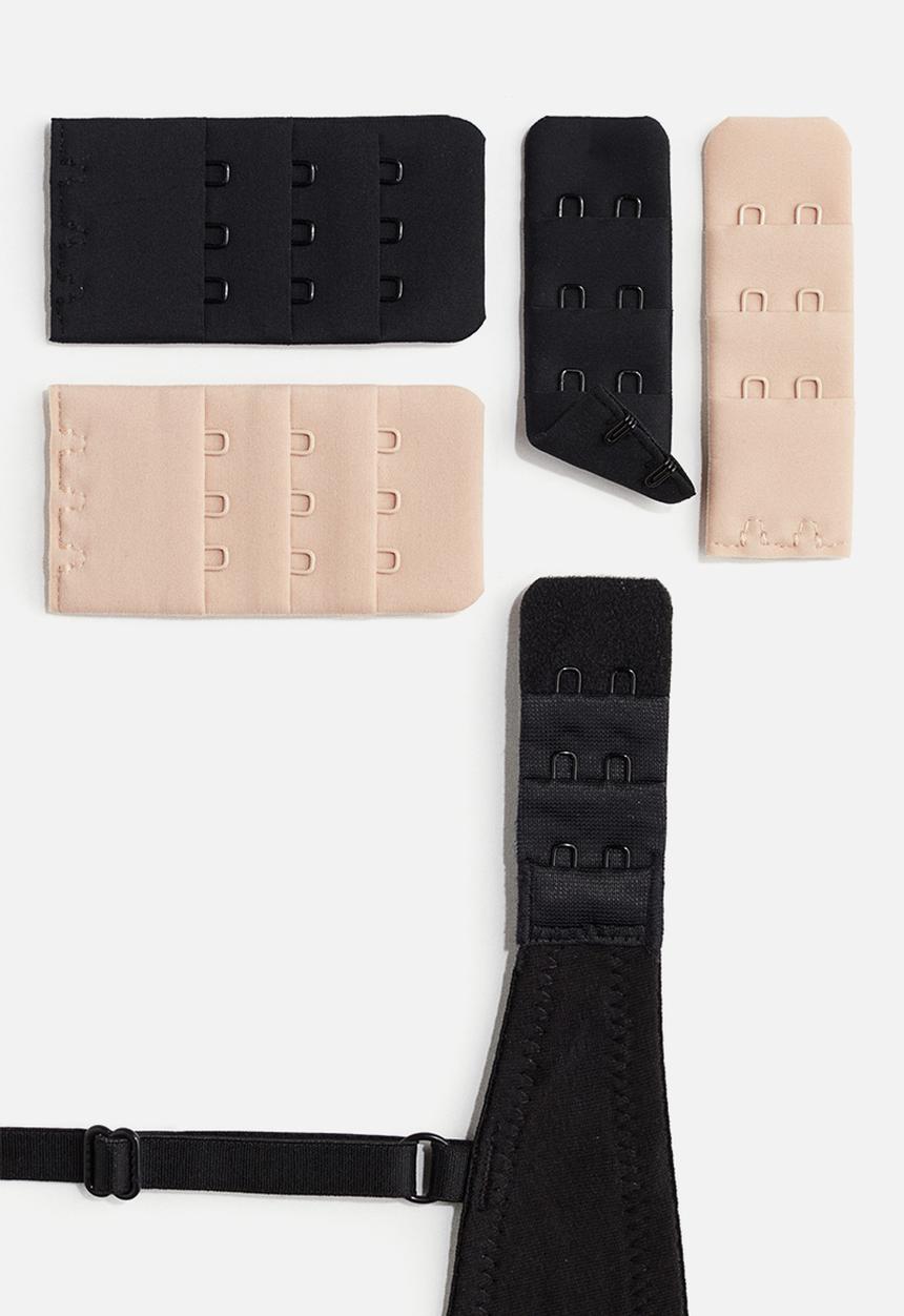 H&M - 4-Pack bra extenders - black & light beige