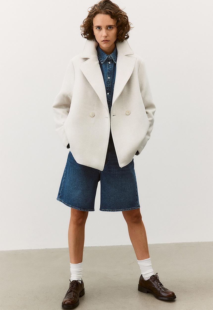 H&M - Short pea coat - light beige