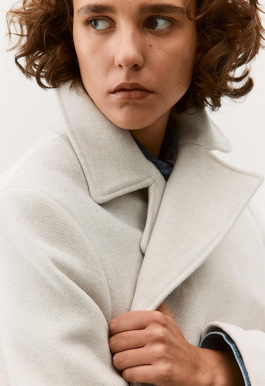 H&M - Short pea coat - light beige