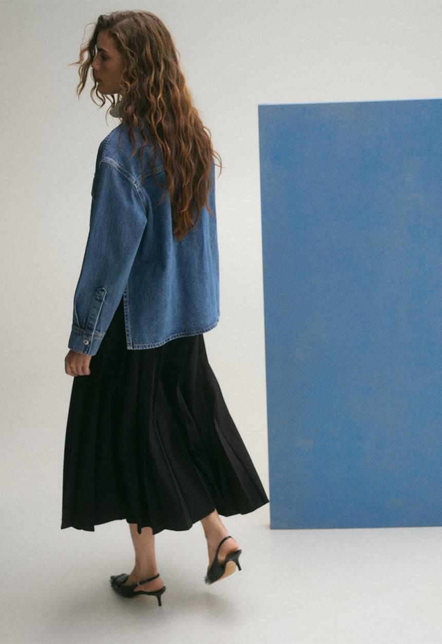 MANGO - Overshirt Carlota - Open Blue
