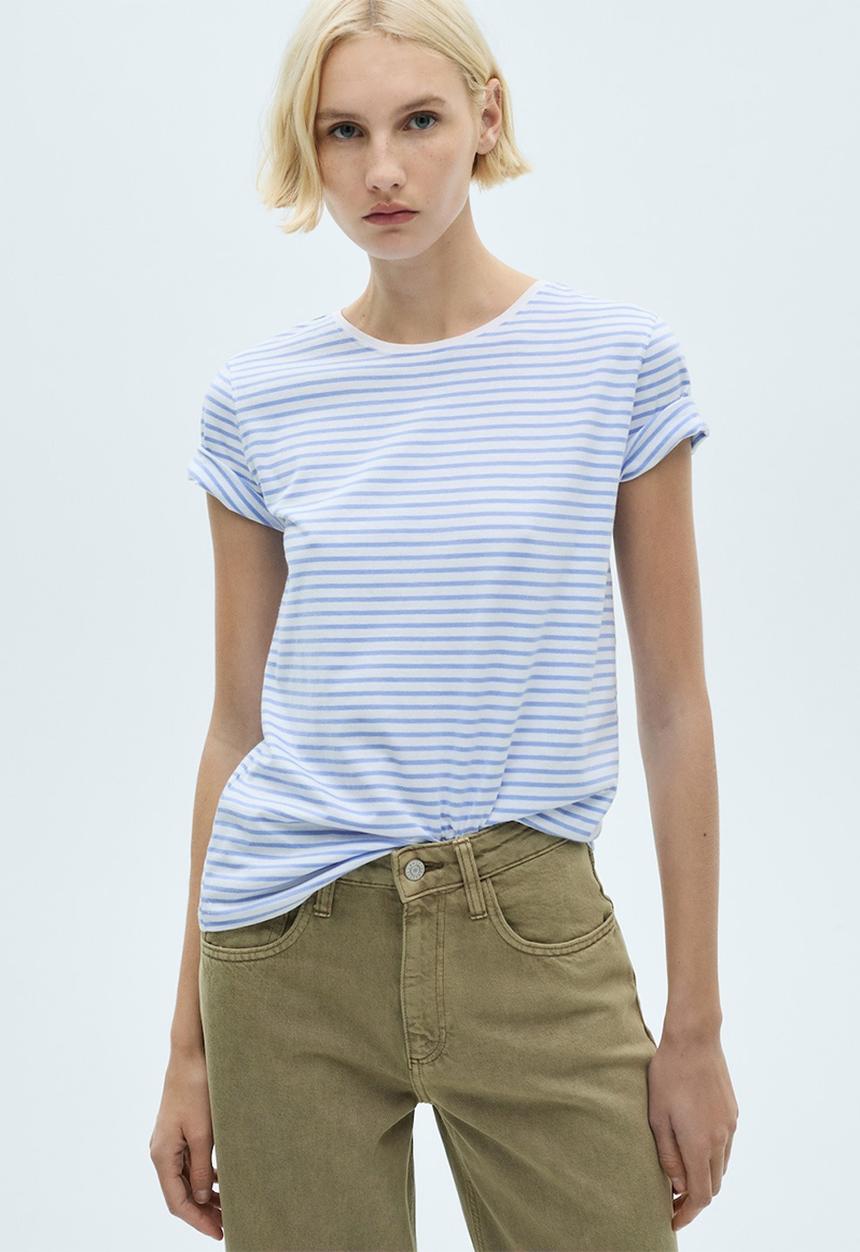 MANGO - T-Shirt Chalaca - Light Pastel Blue