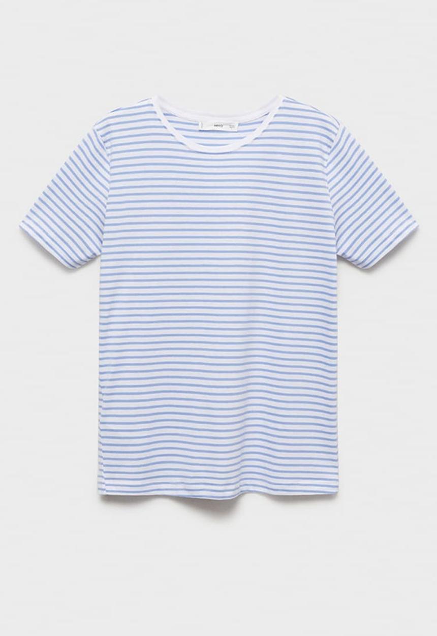 MANGO - T-Shirt Chalaca - Light Pastel Blue