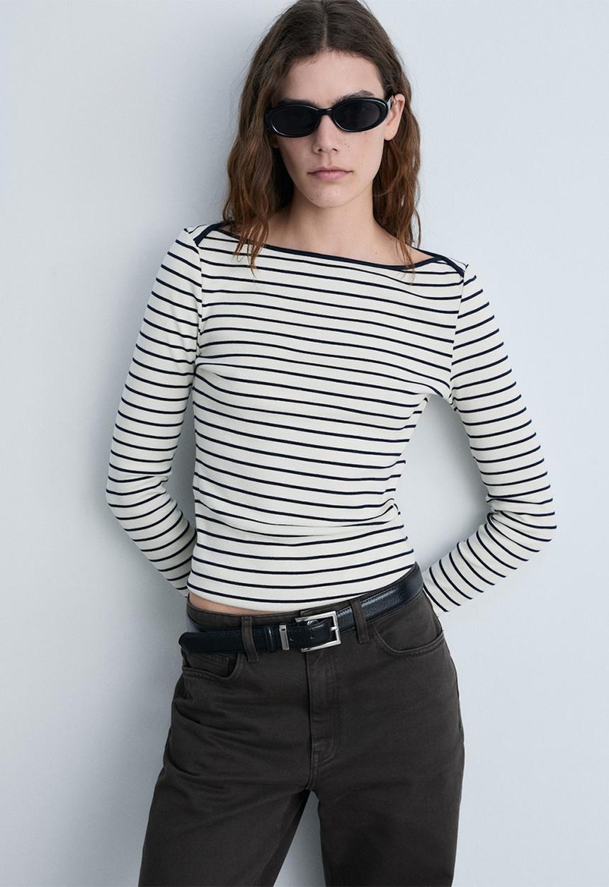 MANGO - T-Shirt Frenchi - Natural