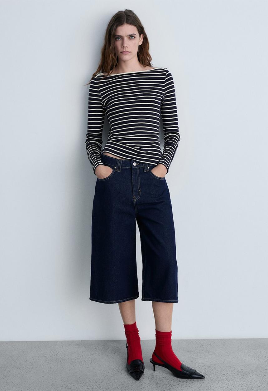 MANGO - T-Shirt Frenchi - Navy