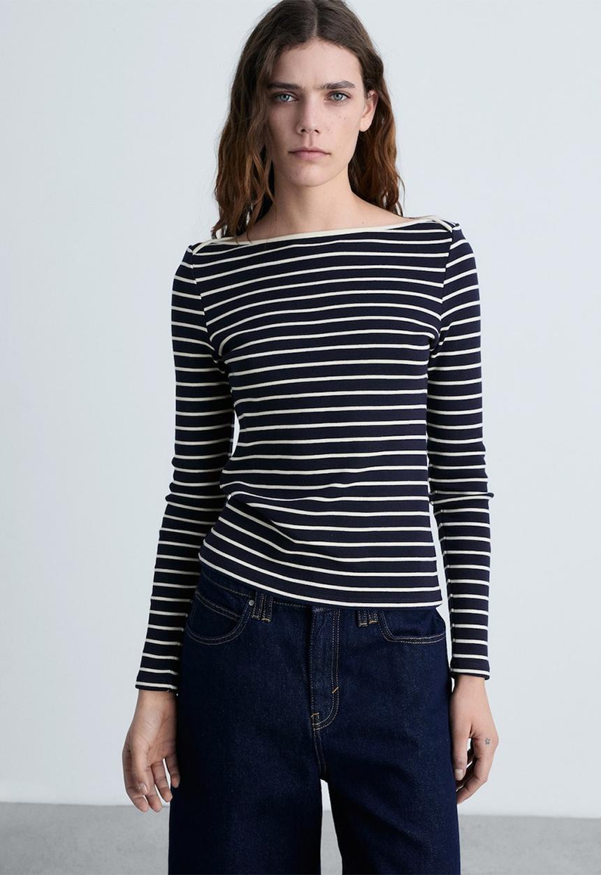 MANGO - T-Shirt Frenchi - Navy