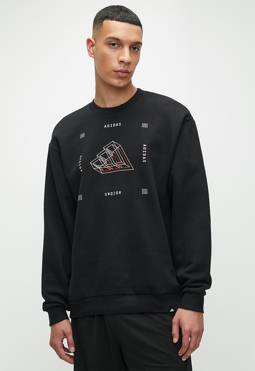 adidas Performance - Tech Outline Graphic Crew Sweatshirt - Black