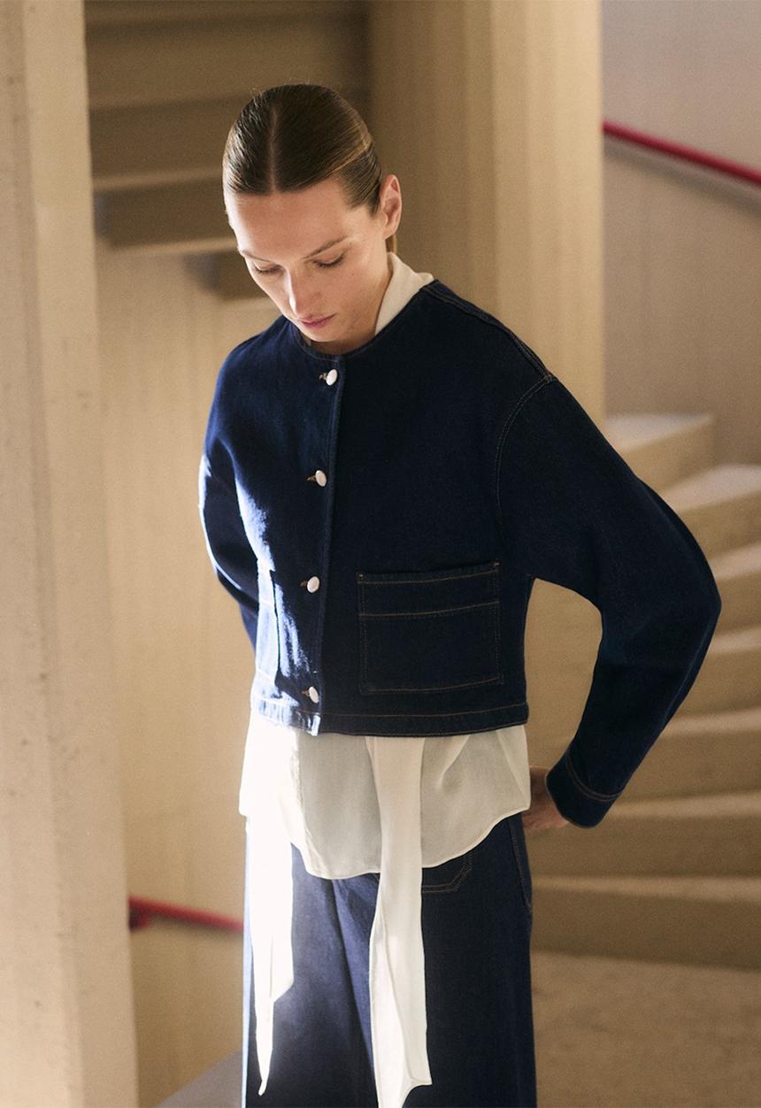 MANGO - Jacket Pipa - Open Blue