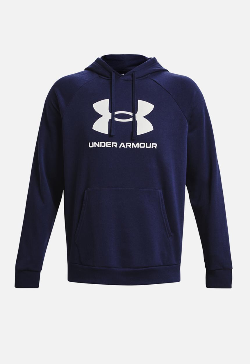 Under Armour -  UA Rival Fleece Logo Hoodie - Midnight Navy & White
