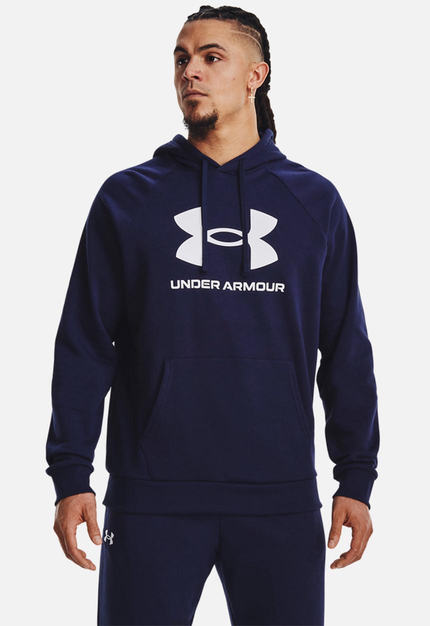 Under Armour -  UA Rival Fleece Logo Hoodie - Midnight Navy & White