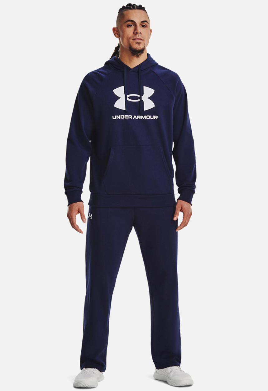 Under Armour -  UA Rival Fleece Logo Hoodie - Midnight Navy & White