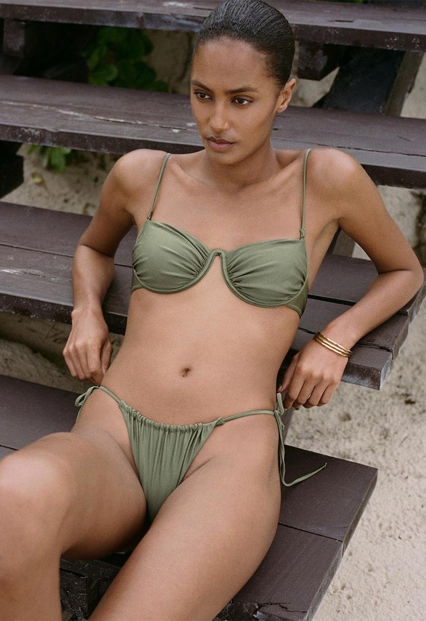 MANGO - Bikini Pantie Mermaid - Beige/Khaki