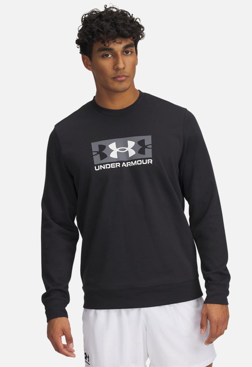 Under Armour - UA Rival Terry Logo Crew Q2 - Black / Castlerock / White