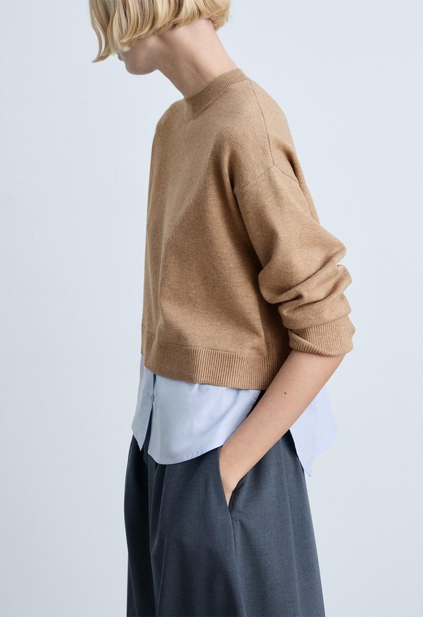 MANGO - Sweater Garance - Mid-Beige