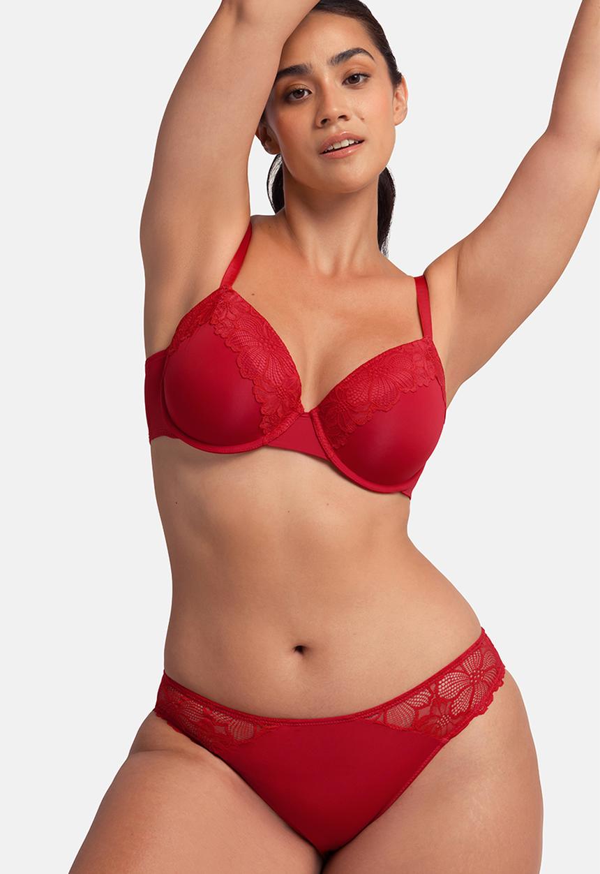 DORINA - Plus Florie 2pack light padded demi - red & beige