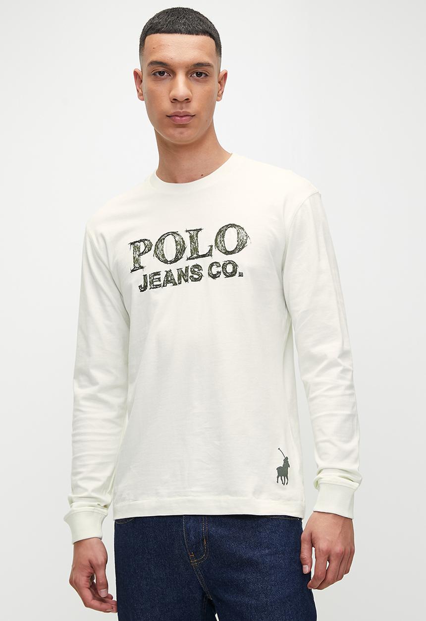 POLO - Mens Pjc Ls Logo Tee - Off White