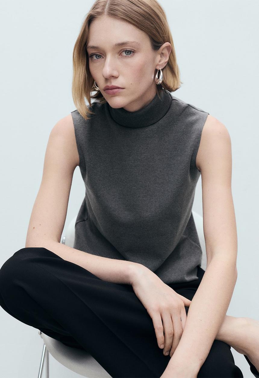 MANGO - Top Lea - Gray