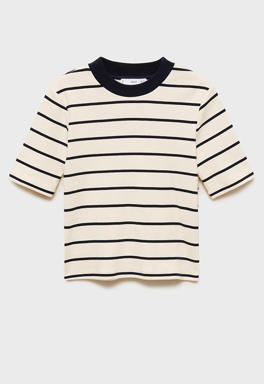 MANGO - T-Shirt Rayito - Light Beige