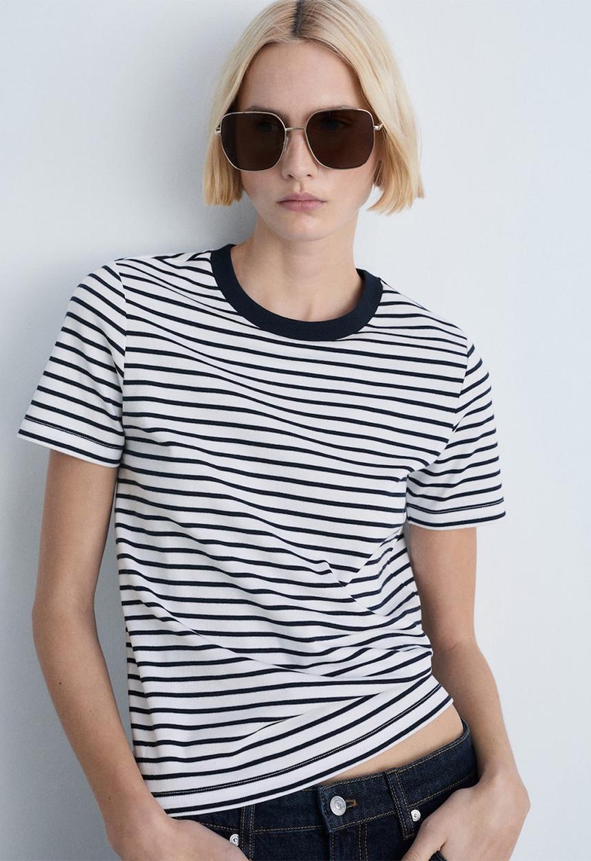 MANGO - T-Shirt Rita - Medium Blue