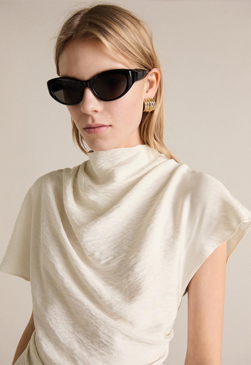 MANGO - Blouse Bianca - Light Beige