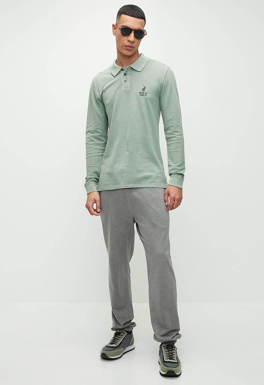 POLO - Mens Pjc Overdyed Long Sleeve Golfer - Sage