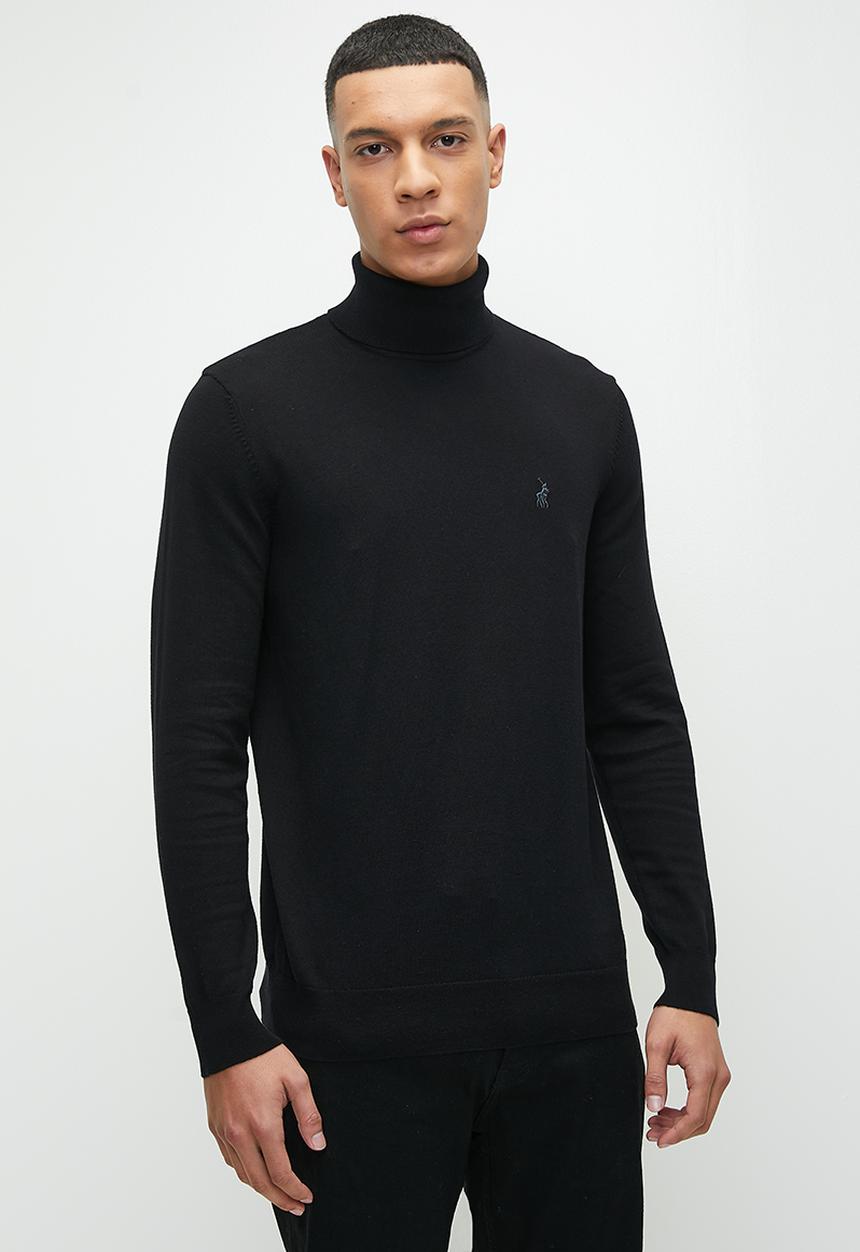 POLO - Mens Roll Neck Long Sleeve Knitwear - Black