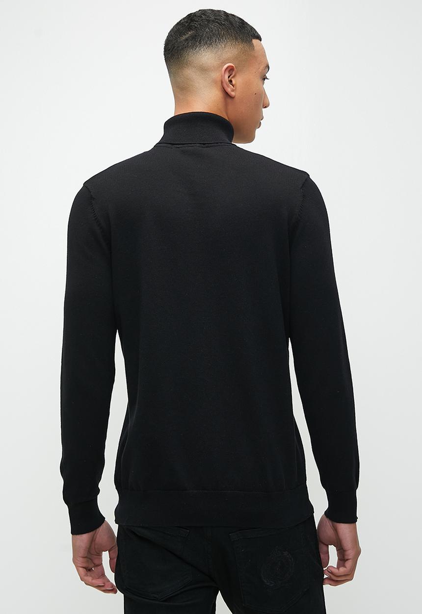 POLO - Mens Roll Neck Long Sleeve Knitwear - Black