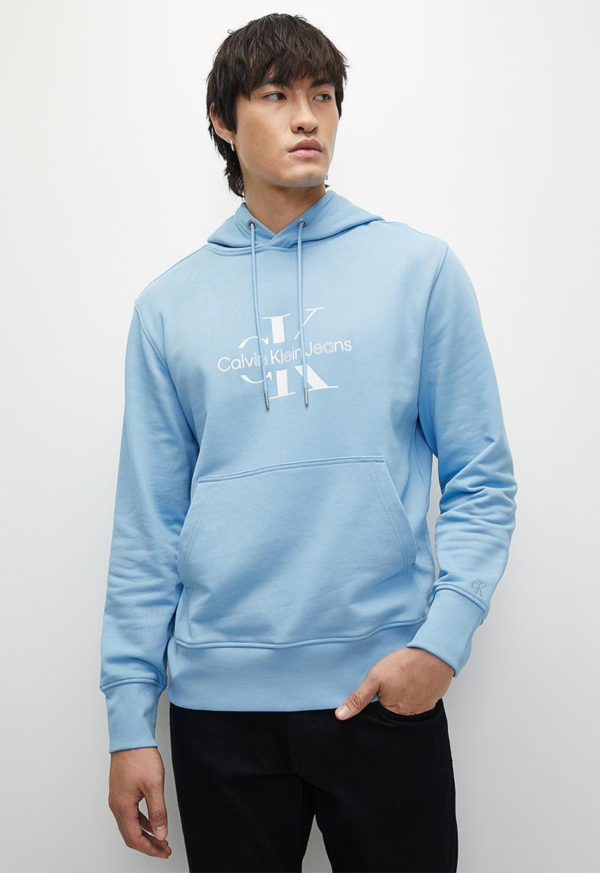 Calvin Klein - Disrupted Outline Monologo Hoody - Dusk Blue