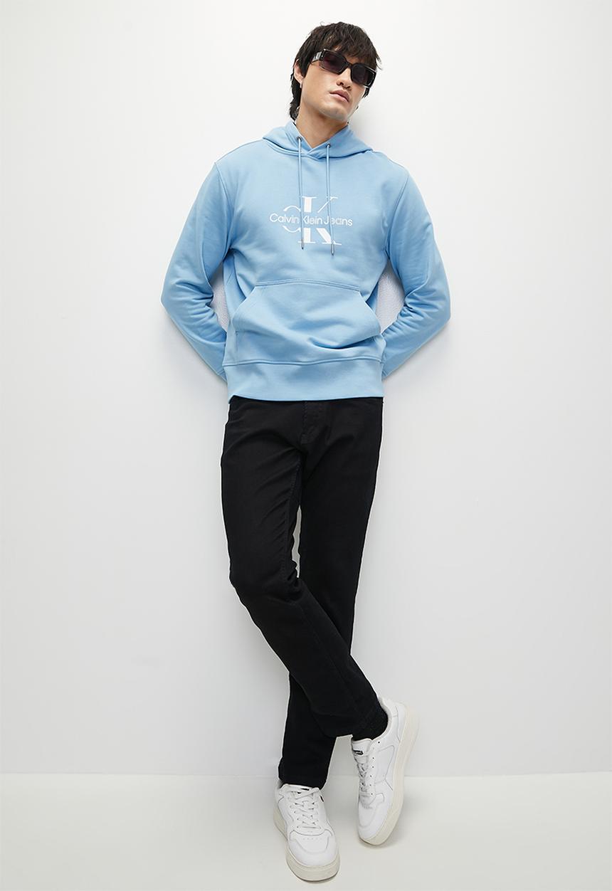 Calvin Klein - Disrupted Outline Monologo Hoody - Dusk Blue