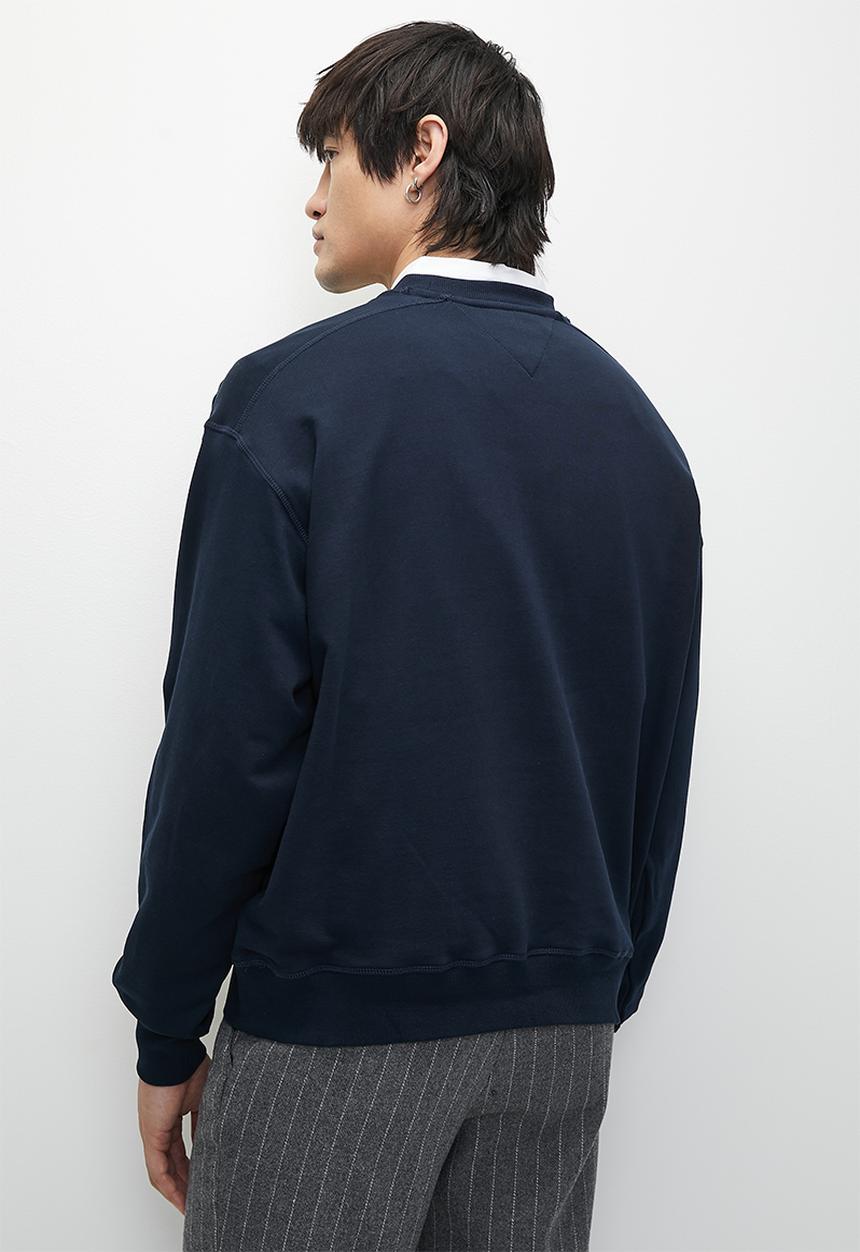Tommy Hilfiger - TJM BOXY POP VARSITY CREW - Dark Night Navy