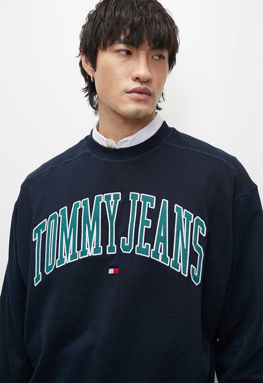 Tommy Hilfiger - TJM BOXY POP VARSITY CREW - Dark Night Navy