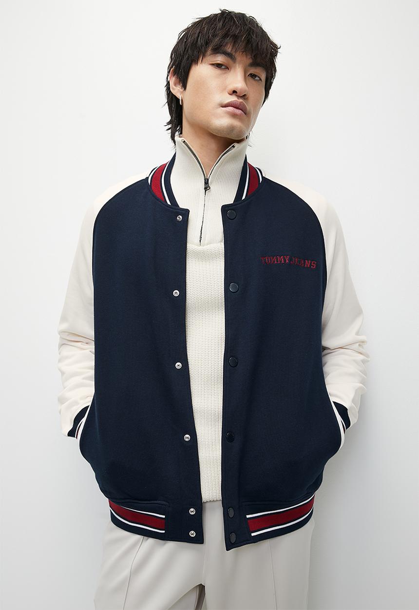Tommy Hilfiger - TJM RLX CIRCLE T VARSITY BOMBER - Dark Night Navy
