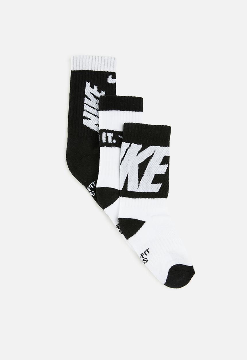 Nike - Nike 3pk crew sock - black