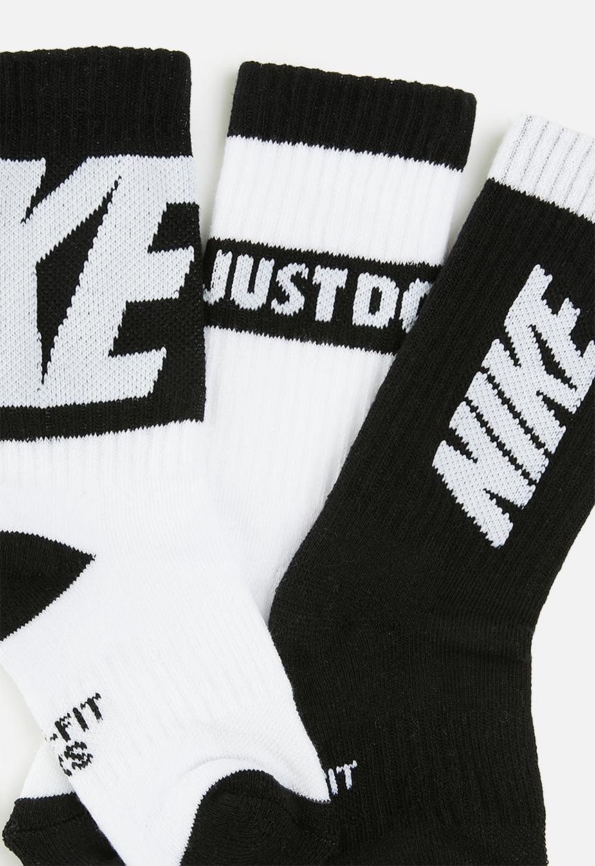 Nike - Nike 3pk crew sock - black