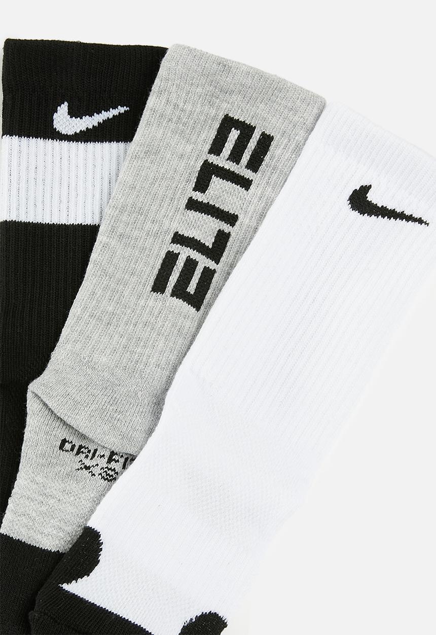 Nike - Nike 3pk crew sock - dk grey heather