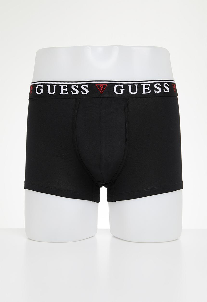 GUESS - Brian hero boxer trunk 3 pack - jet black w/ frost grey