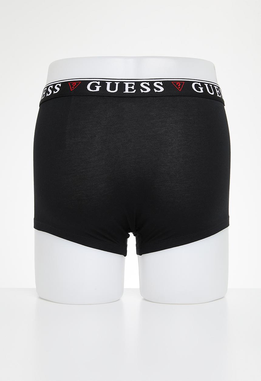 GUESS - Brian hero boxer trunk 3 pack - jet black w/ frost grey