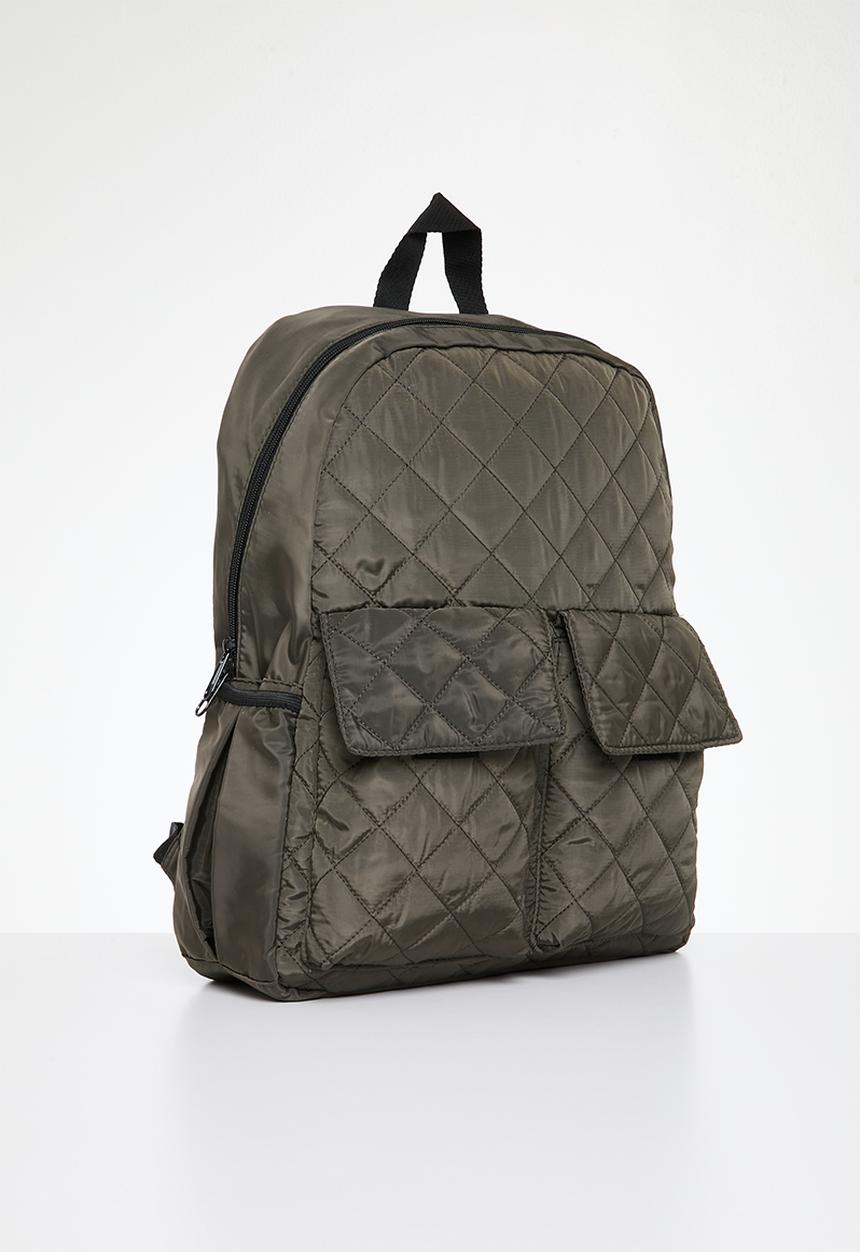 Pop Candy - G & s quilted backpack - olive